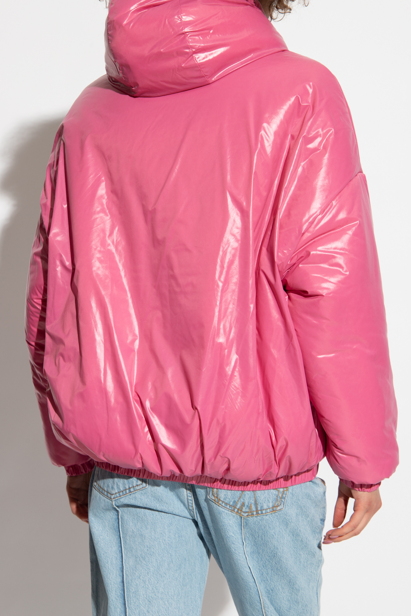 Metallic pink clearance puffer jacket